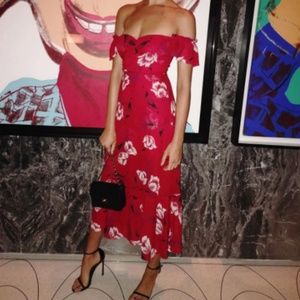 Reformation Tropica Midi Dress in Shoshana Red Floral Print